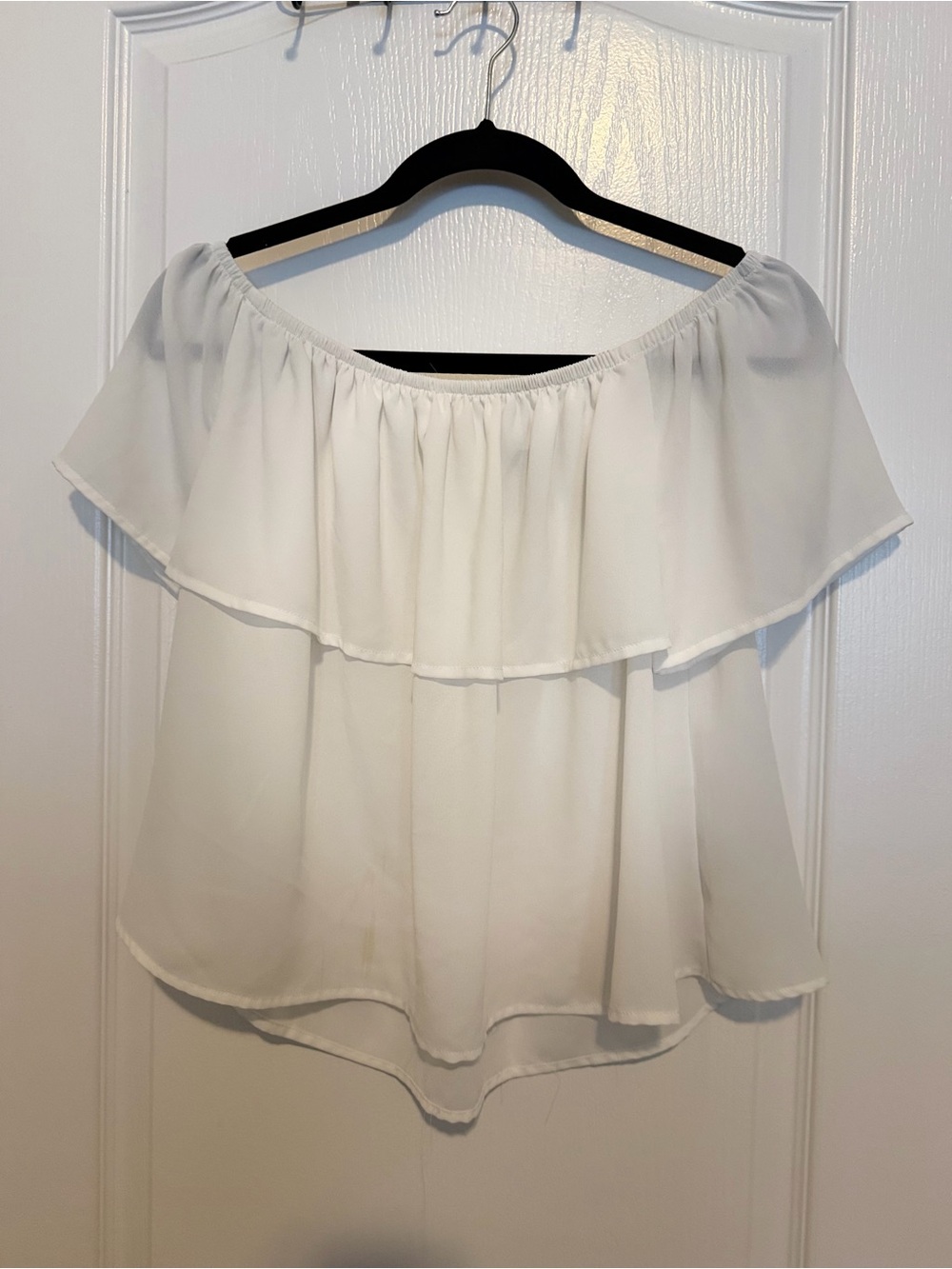 Forever 21 Off-Shoulder White Ruffle Blouse